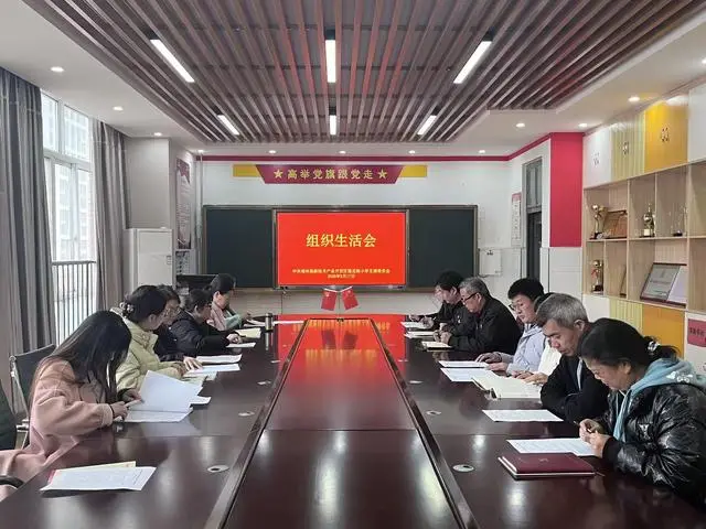 鄭州高新區蓮花街小學黨支部召開組織生活會並民主評議黨員