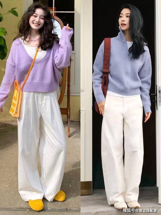 原創今春的“針織衫+闊腿褲”，太美太氣質了！尤其適合中年女性借鑑